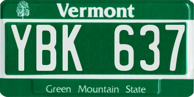 VT license plate YBK637