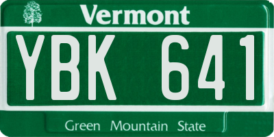 VT license plate YBK641
