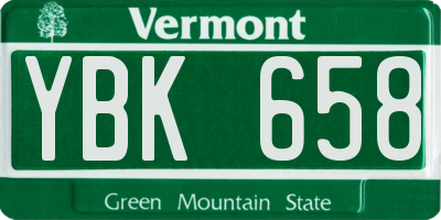 VT license plate YBK658