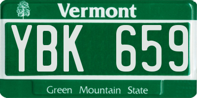 VT license plate YBK659
