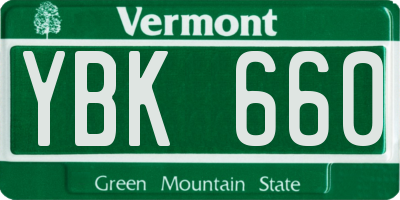 VT license plate YBK660