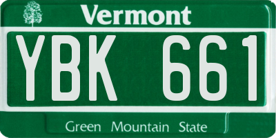 VT license plate YBK661