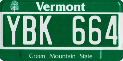 VT license plate YBK664