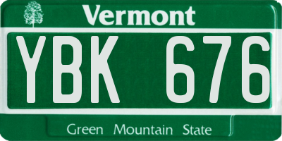 VT license plate YBK676