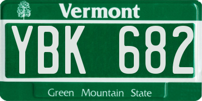 VT license plate YBK682