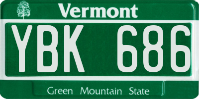 VT license plate YBK686