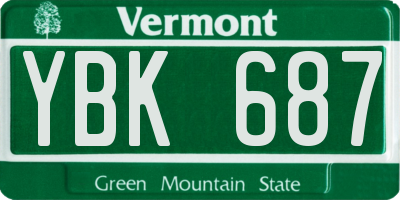 VT license plate YBK687