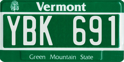 VT license plate YBK691