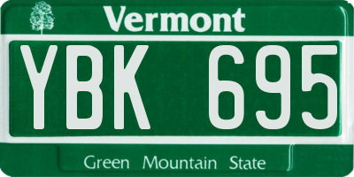 VT license plate YBK695