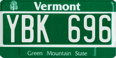 VT license plate YBK696