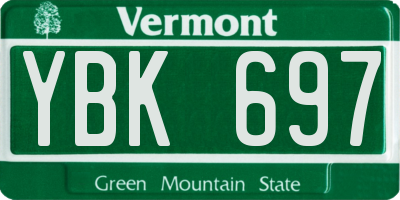 VT license plate YBK697