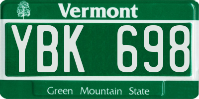 VT license plate YBK698