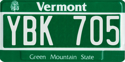 VT license plate YBK705
