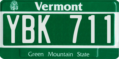 VT license plate YBK711