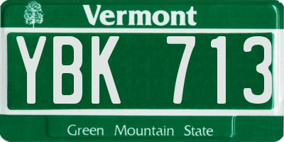 VT license plate YBK713