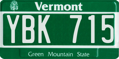 VT license plate YBK715