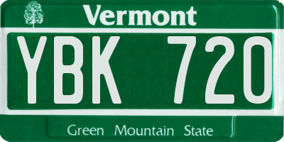 VT license plate YBK720