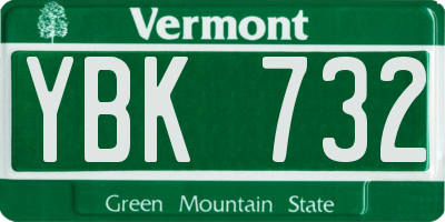 VT license plate YBK732