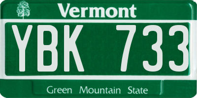 VT license plate YBK733