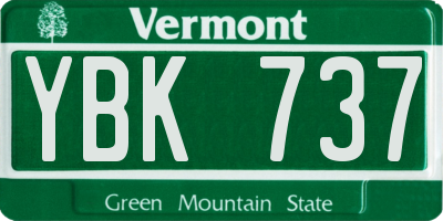 VT license plate YBK737