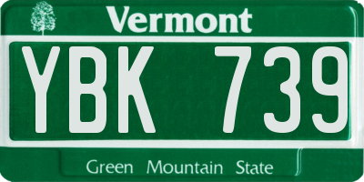 VT license plate YBK739