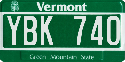 VT license plate YBK740
