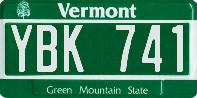 VT license plate YBK741