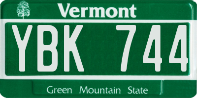 VT license plate YBK744