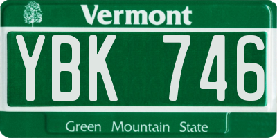 VT license plate YBK746