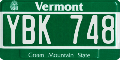 VT license plate YBK748