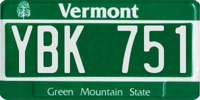 VT license plate YBK751