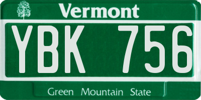 VT license plate YBK756