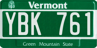 VT license plate YBK761