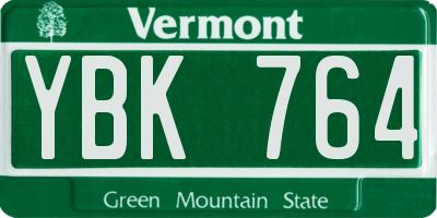 VT license plate YBK764