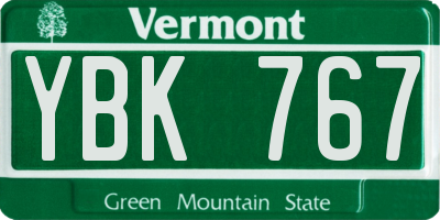 VT license plate YBK767
