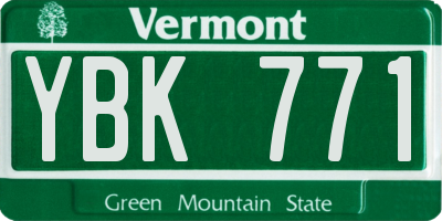 VT license plate YBK771