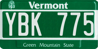 VT license plate YBK775