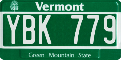 VT license plate YBK779