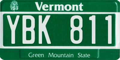 VT license plate YBK811