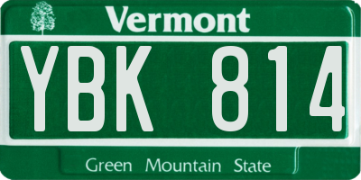 VT license plate YBK814