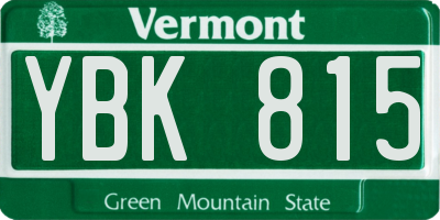 VT license plate YBK815