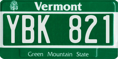 VT license plate YBK821