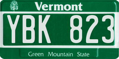 VT license plate YBK823