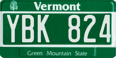 VT license plate YBK824