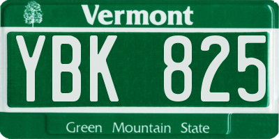 VT license plate YBK825