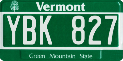 VT license plate YBK827