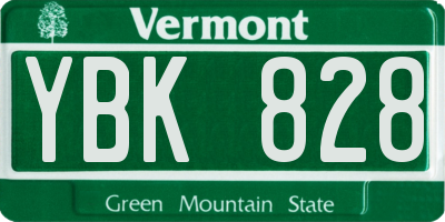 VT license plate YBK828