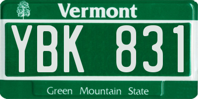 VT license plate YBK831