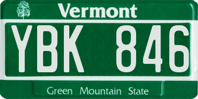VT license plate YBK846