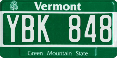 VT license plate YBK848